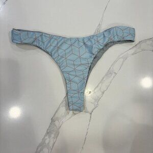 High-Cut Thong Bikini Bottom — Light Blue — Multiple Sizes Available